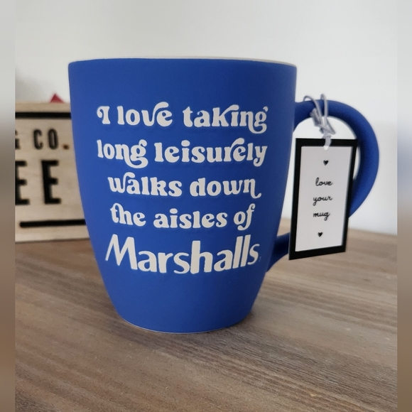 Marshalls Coffee Mug I love Taking Long Walks In Marshalls, NWT, Soft Touch - Picture 1 of 14